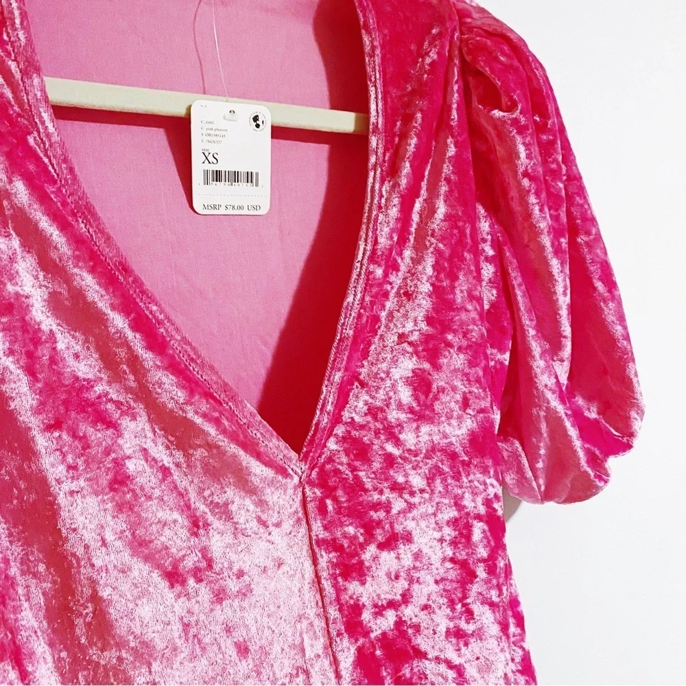 Free People Intimately - Pink Velvet Bodysuit